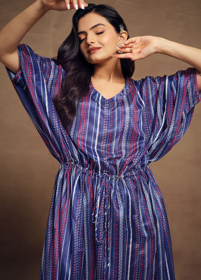 3 Pc Blue Readymade Silk Suit Set - Indian Silk House Agencies