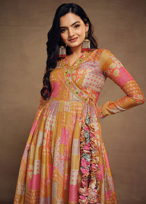 3 Pc Musterd Readymade Silk Suit Set - Indian Silk House Agencies