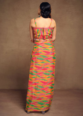 3 Pc Multi Readymade Silk Suit Set - Indian Silk House Agencies