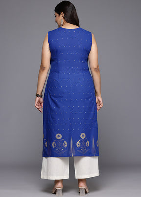 Blue Readymade Cotton Kurti