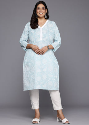 Blue Readymade Cotton Kurti