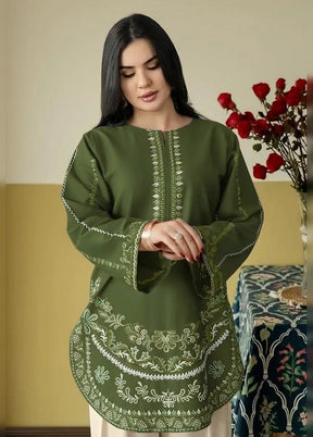 3 Pc Green Silk Suit Set