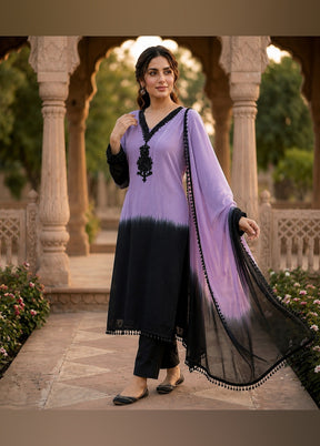 3 Pc Lavender Silk Suit Set