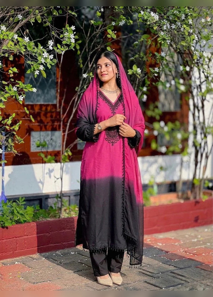 3 Pc Pink Silk Suit Set