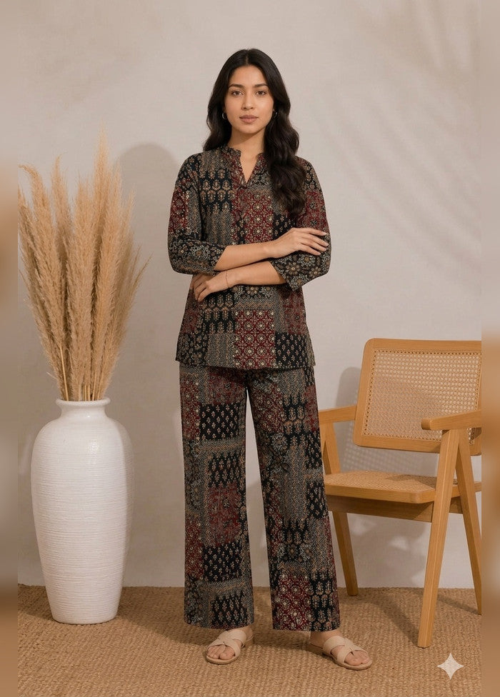 2 Pc Multicolor Rayon Kurti Set