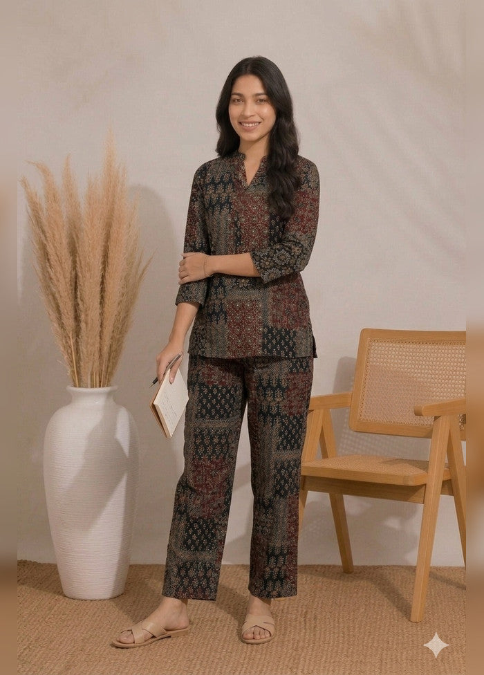 2 Pc Multicolor Rayon Kurti Set