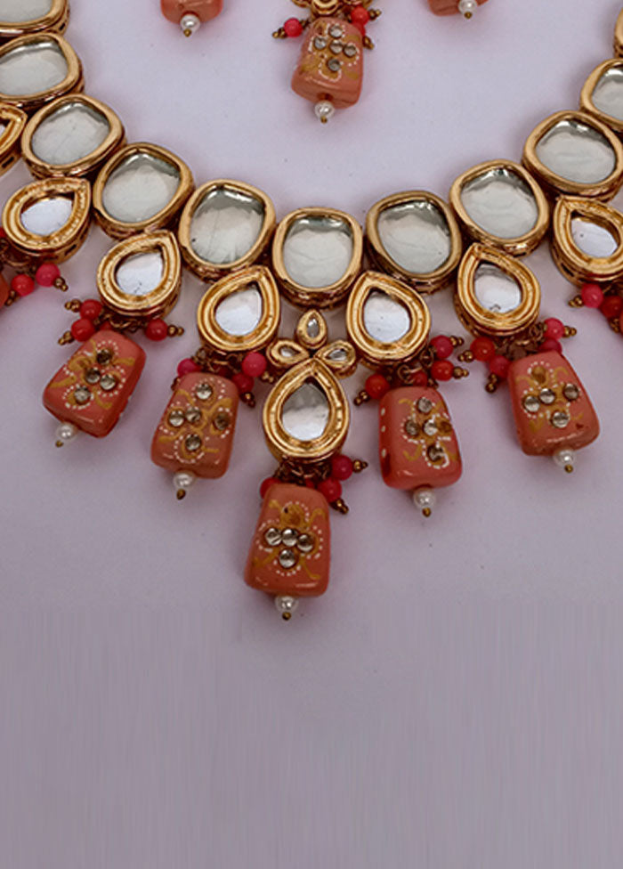 Yellow Kundan Jewellery Set With Mangtika - Indian Silk House Agencies