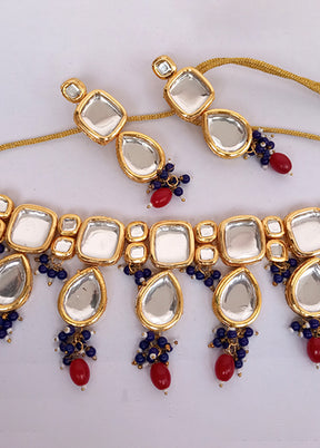 Kundan Studded Red Jewellery Set - Indian Silk House Agencies