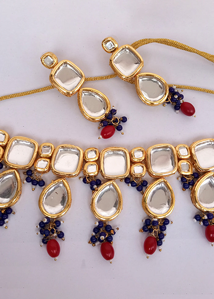 Kundan Studded Red Jewellery Set - Indian Silk House Agencies