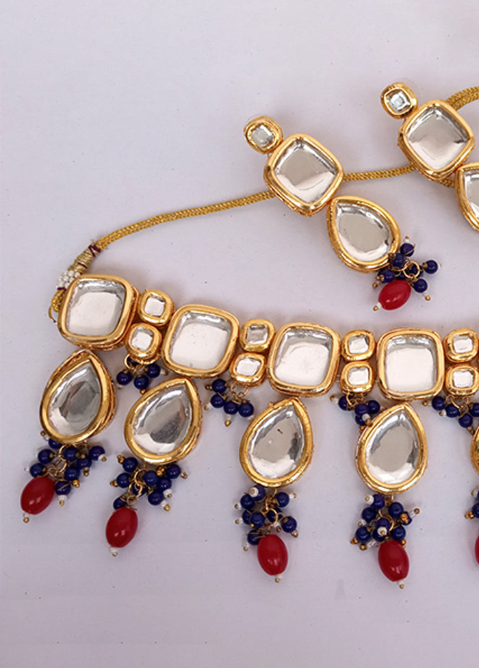Kundan Studded Red Jewellery Set - Indian Silk House Agencies