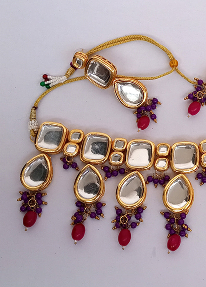 Kundan Studded Red Jewellery Set - Indian Silk House Agencies