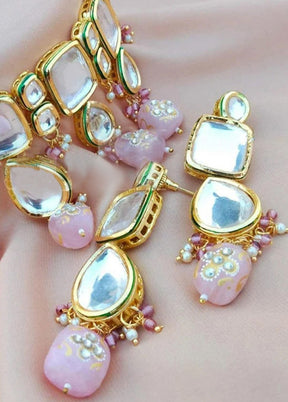 Pink Kundan Jewellery Set - Indian Silk House Agencies