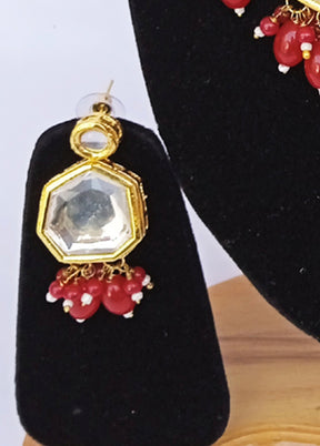 Golden Kundan Alloy Wedding Bridal Necklace Set - Indian Silk House Agencies