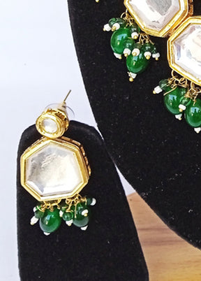 Golden Kundan Alloy Wedding Bridal Necklace Set - Indian Silk House Agencies