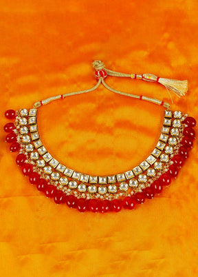 Hand Crafted Base Metal Alloy Gold Plated Kundan Stone Studded Jewellery Sets - Indian Silk House Agencies