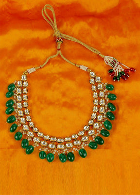 Hand Crafted Base Metal Alloy Gold Plated Kundan Stone Studded Jewellery Sets - Indian Silk House Agencies