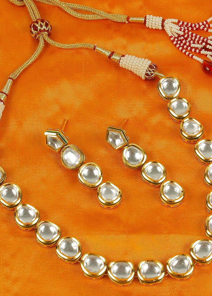 Hand Crafted Base Metal Alloy Gold Plated Kundan Stone Studded Jewellery Sets - Indian Silk House Agencies