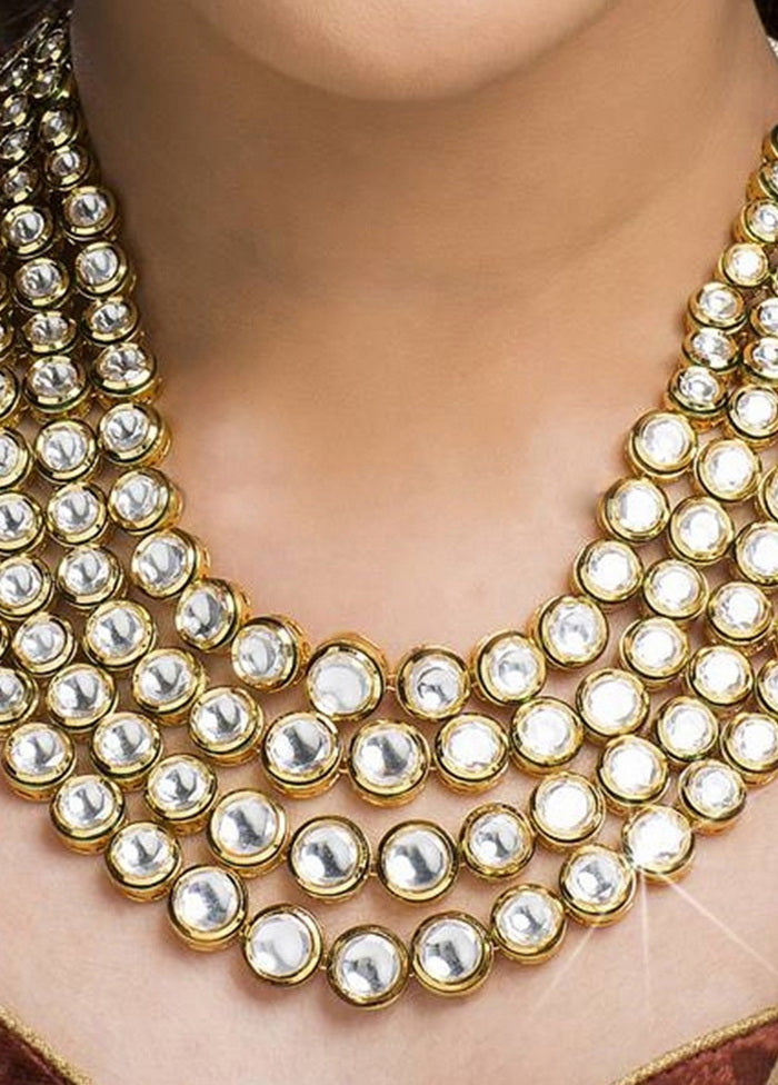 Hand Crafted Base Metal Alloy Gold Plated Kundan Stone Studded Jewellery Sets - Indian Silk House Agencies