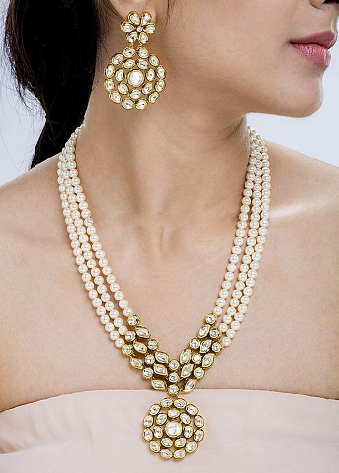 Hand Crafted Base Metal Alloy Gold Plated Kundan Stone Studded Jewellery Sets - Indian Silk House Agencies
