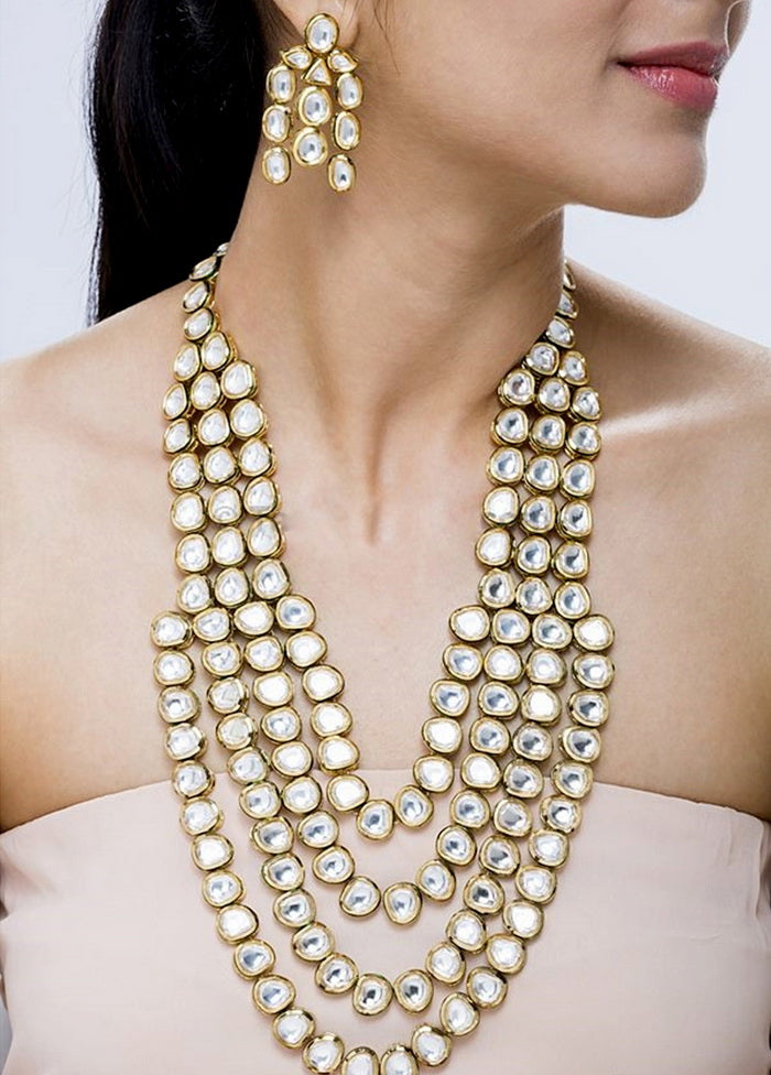 Hand Crafted Base Metal Alloy Gold Plated Kundan Stone Studded Jewellery Sets - Indian Silk House Agencies