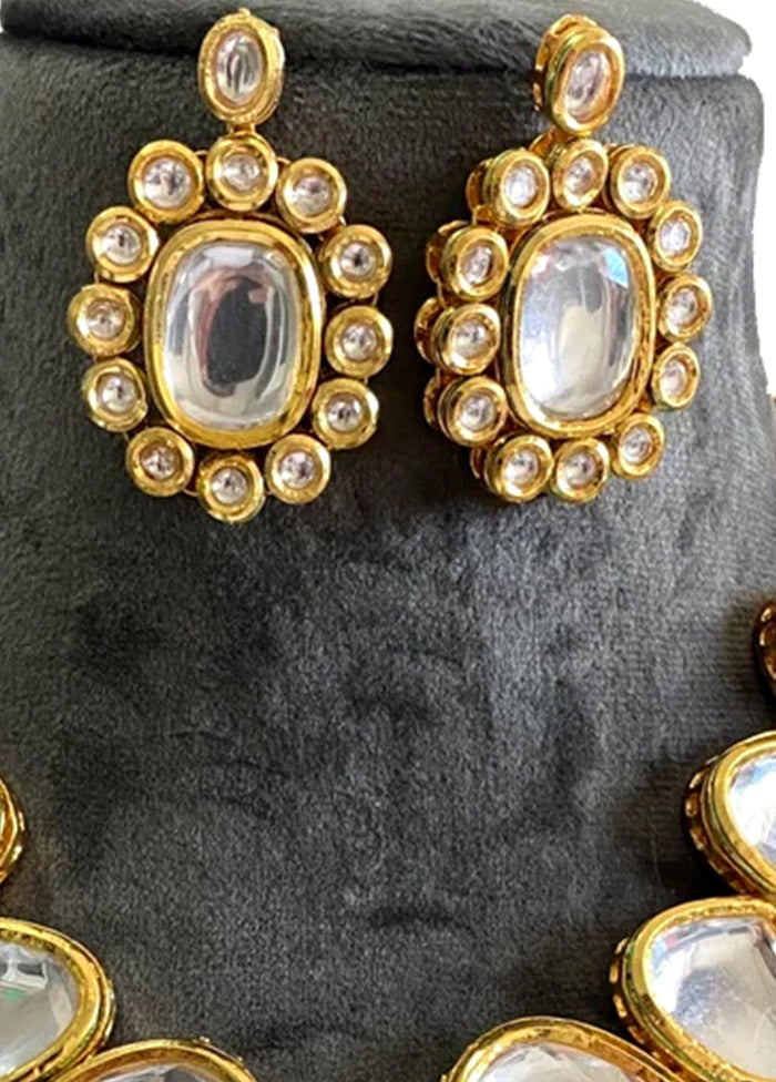 Golden Kundan Jewellery Set - Indian Silk House Agencies
