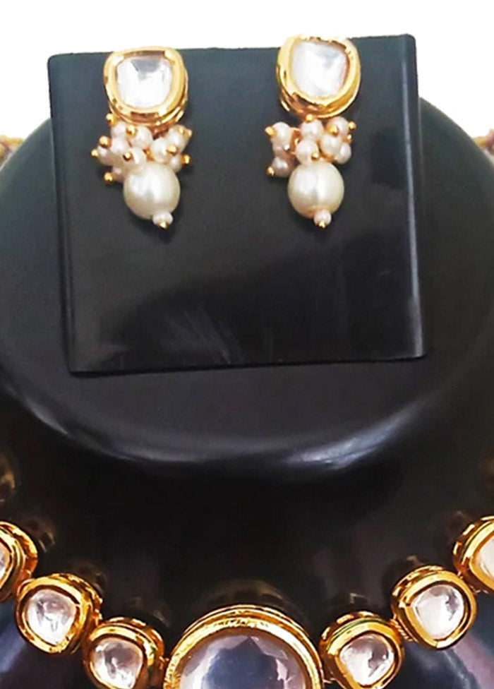 Golden Kundan Jewellery Set - Indian Silk House Agencies