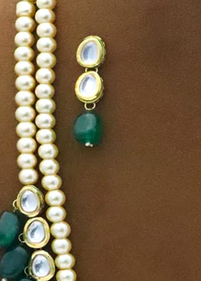 Emerald Green Kundan Jewellery Set - Indian Silk House Agencies