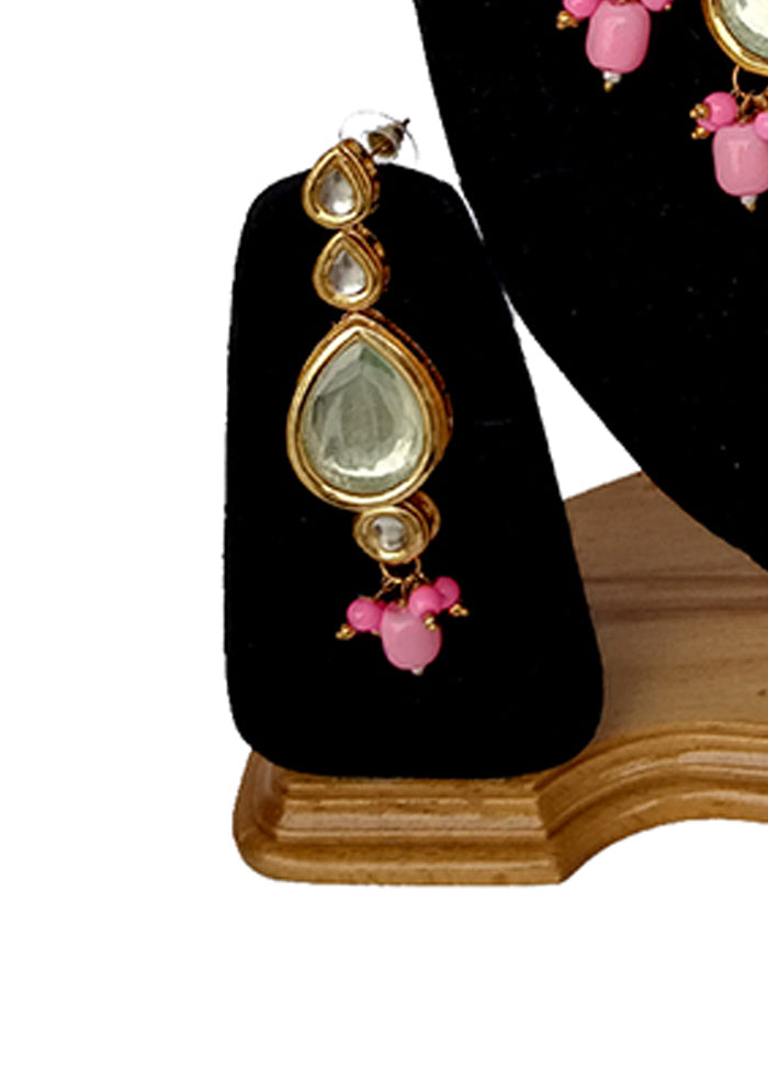 Pink Kundan Jewellery Set With Mangtika - Indian Silk House Agencies