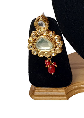 Red Kundan Jewellery Set With Mangtika - Indian Silk House Agencies
