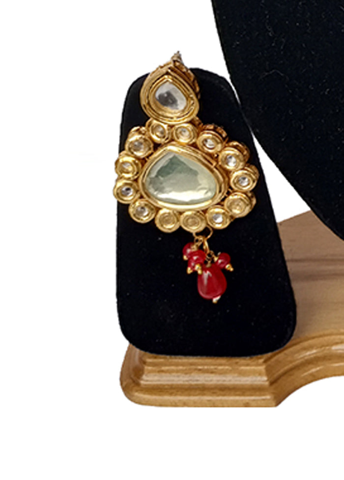 Red Kundan Jewellery Set With Mangtika - Indian Silk House Agencies