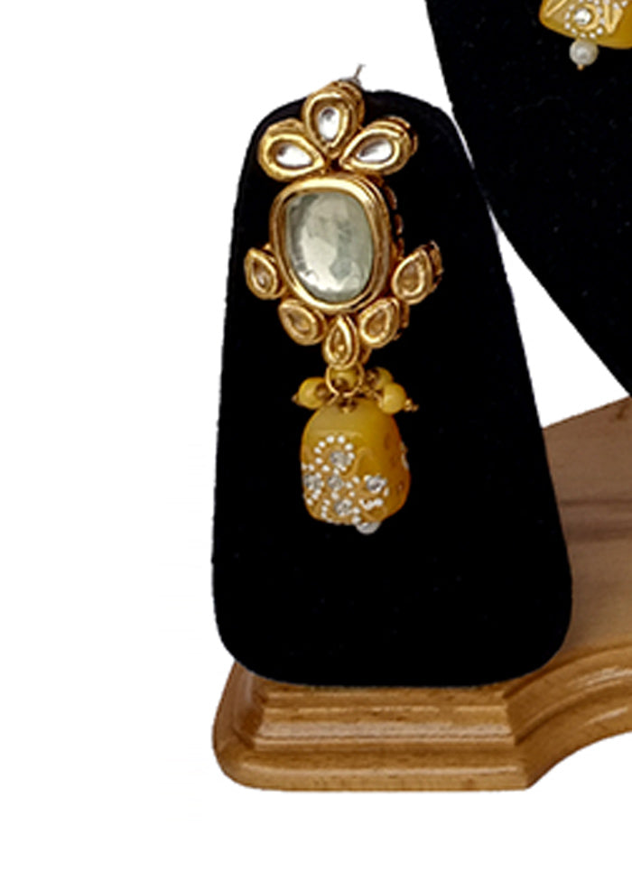 Yellow Kundan Jewellery Set With Mangtika - Indian Silk House Agencies
