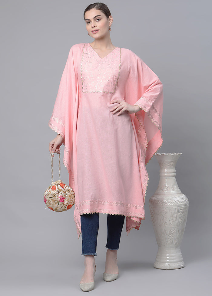 Light Pink Readymade Cotton Printed Kaftan VDKSH210459 - Indian Silk House Agencies