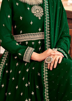 3 Pc Green Georgette Suit Set With Dupatta VDLL0404244 - Indian Silk House Agencies