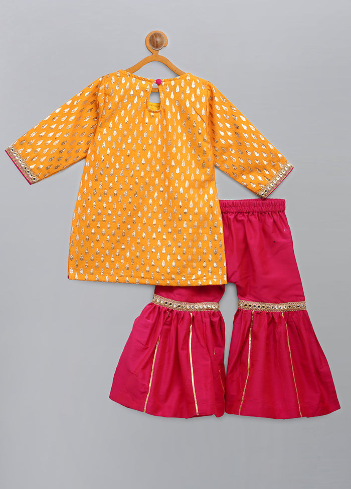 3 Pc Yellow Cotton Suit Set