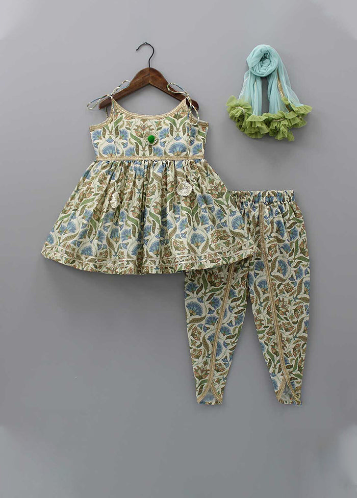 3 Pc Blue Silk Suit Set