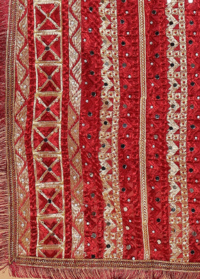 Maroon Chinon Phulkari Work Dupatta