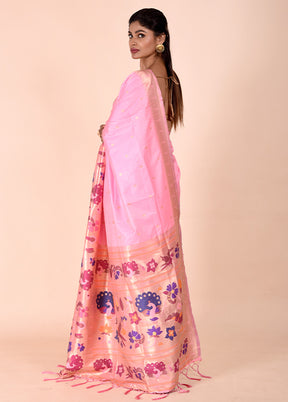 Pink Dupion Silk Saree With Blouse Piece