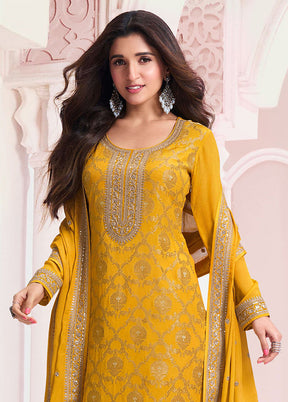 3 Pc Multicolor Semi Stitched Viscose Dupatta Suit Set