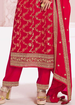 3 Pc Multicolor Semi Stitched Viscose Dupatta Suit Set