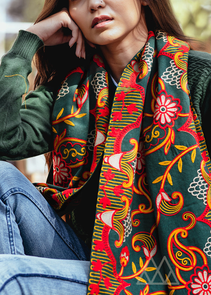 Pine Green Cotton Scarf