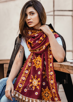 Maroon Cotton Scarf