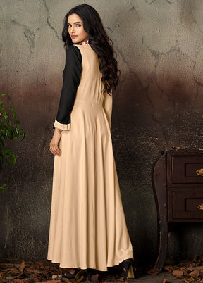 Peach Readymade Rayon Gown