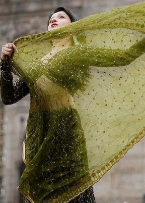 3 Pc Multicolor Georgette Semi Stitched Lehenga Set - Indian Silk House Agencies