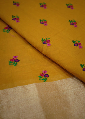 Yellow Cotton Saree With Blouse Piece - Indian Silk House Agencies