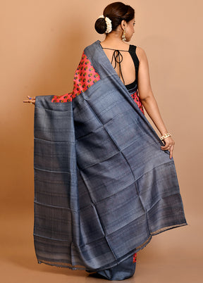 Pale Pink Pure Printed Silk Saree Without Blouse Piece - Indian Silk House Agencies