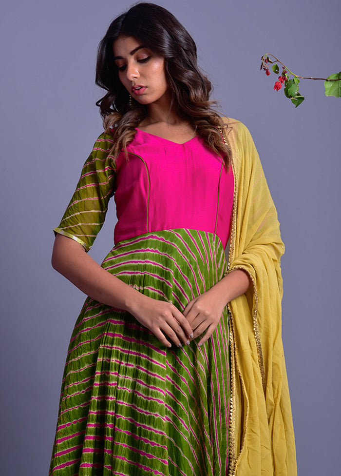 2 Pc Green Georgette Anarkali With Dupatta VDRAN100040825 - Indian Silk House Agencies