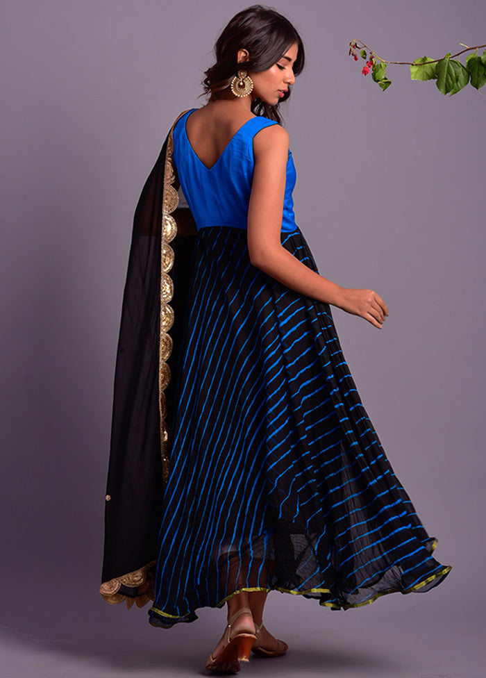 2 Pc Black Georgette Anarkali With Dupatta VDRAN100040826 - Indian Silk House Agencies