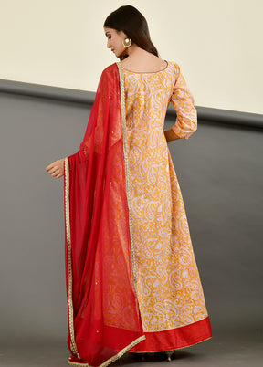 2 Pc Yellow Block Print Cotton Kurti Set VDRAN1412238 - Indian Silk House Agencies