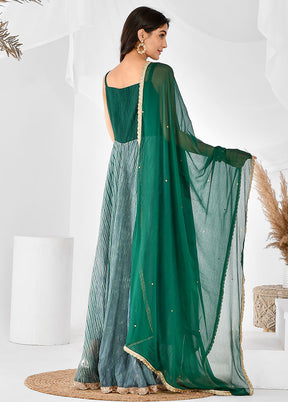 2 Pc Green Cotton Printed Kurti Set VDRAN12042026 - Indian Silk House Agencies