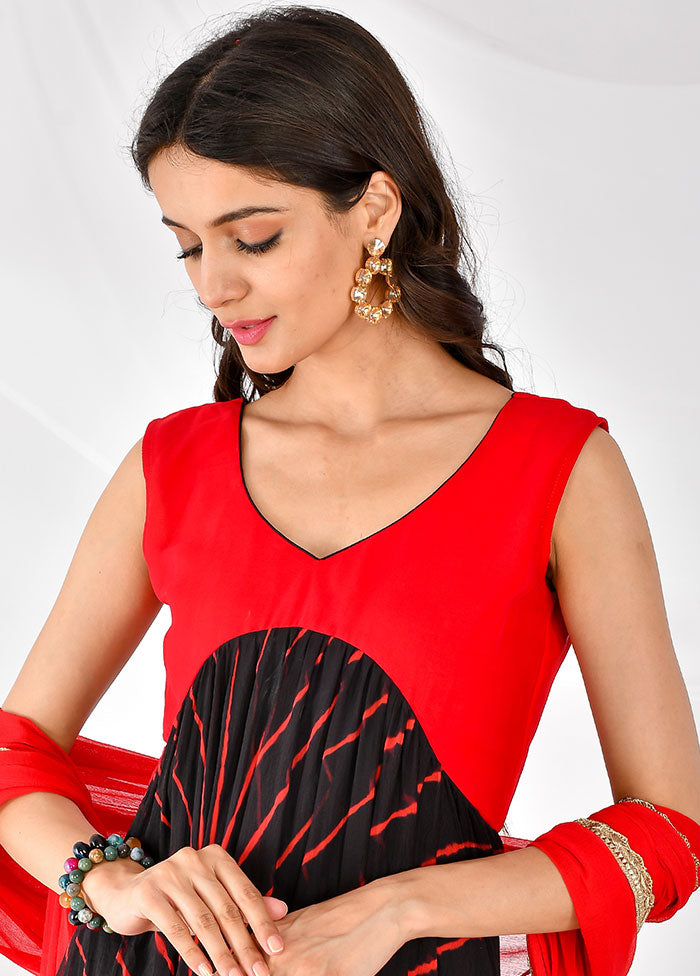 2 Pc Black Chiffon Printed Kurti Set VDRAN12042029 - Indian Silk House Agencies